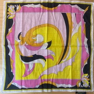 Emilio Pucci Pink and Yellow Scarf